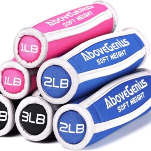 Hand Weights for Women Men, Soft Dumbbells Set of 6(1lb 2lb 3lb Each Pack) for Dumbbell Walking Weight Sets with Hand Strap, Pink Weights for Workout Running, Pilates, Yoga, Jogging and Physical Therapy, Gifts for Women