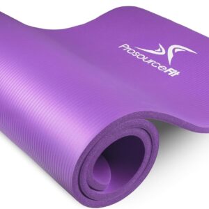 ProsourceFit Extra Thick Yoga and Pilates Mat ½” (13mm), 71-inch Long High Density Exercise Mat with Comfort Foam and Carrying Strap