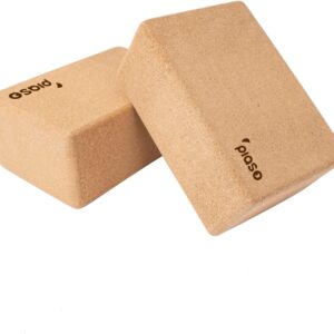 Cork Yoga Block 2 Pack for Pilates, Non-Slip & High Density Blocks for Meditation, Fitness and Stretching, Supportive and Flexibility Brick for Improve Poses Balance