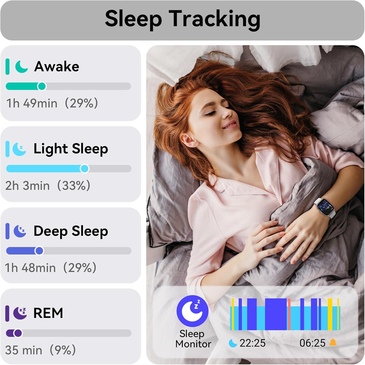 Tensky Smart Watch for Women Android & iPhone, 1.85" Touch Screen Fitness Tracker with Answer/Make Call, IP68 Waterproof 24/7 Health/Sleep Monitor, Pedometer, 100+ Sport Modes (2 Bands) - Image 4
