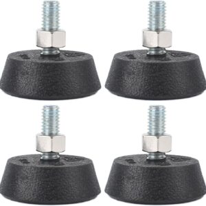 (4 Pack) for Peloton Exercise Bike Support Foot Pad, Upgraded Stainless Steel 3/8″ Leveling Screws, Rubber Swivel Non-Slip Shock-Absorbing, Easy Install Replacement Parts