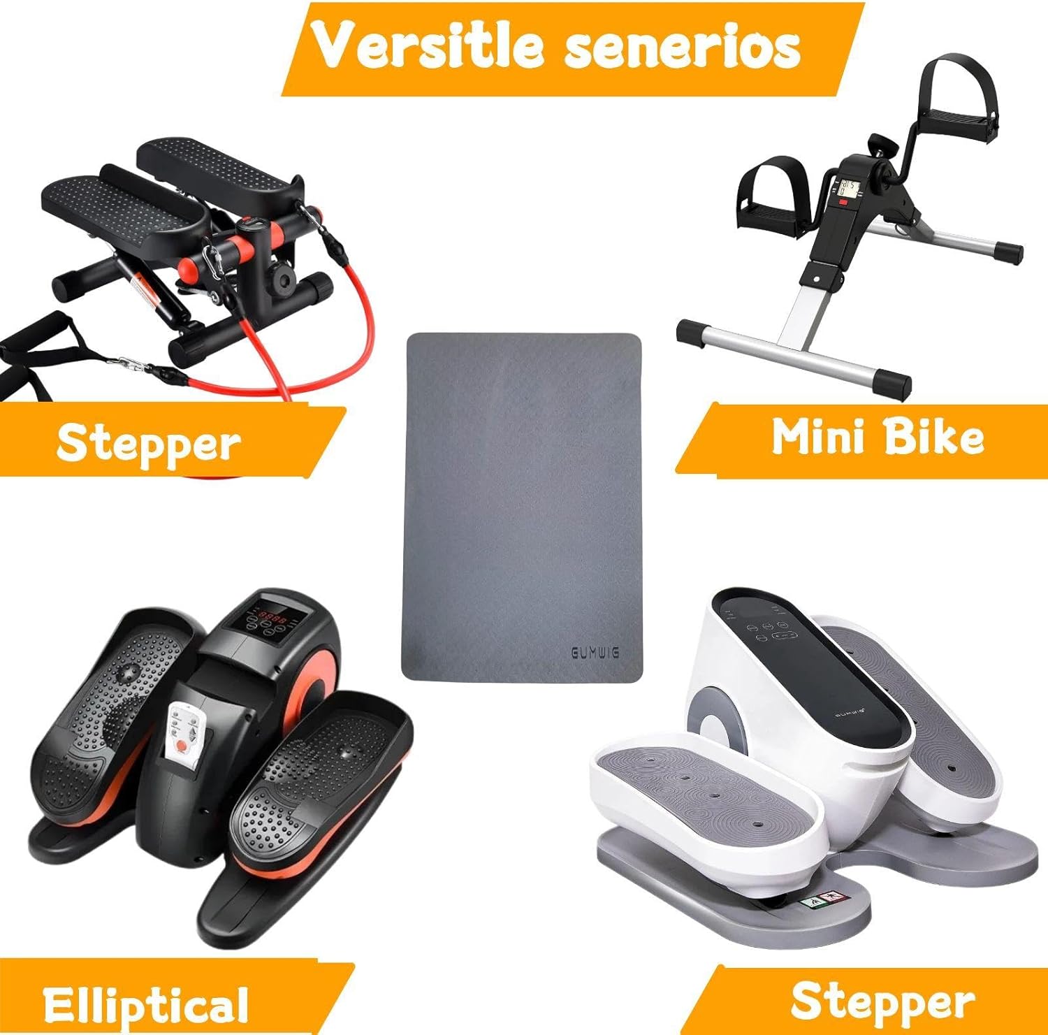 Under Desk Elliptical Equipment Mat, Electric Leg Foot Exerciser Machine Mat while Sitting for Seniors, Anti-slip and Lightweight Ellipse Rubber Matt to Protect Concrete - Image 2