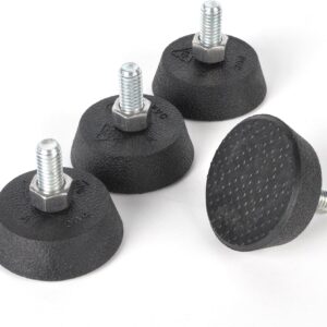 (4 Pack Upgrade 3/8″ Spin Bike Foot Pads Compatible with Peloton Bike Replacement Parts Non-Slip Shock-Absorbing Leveling Feet with Sound-Proof Rubber for Exercise Bike Leveling