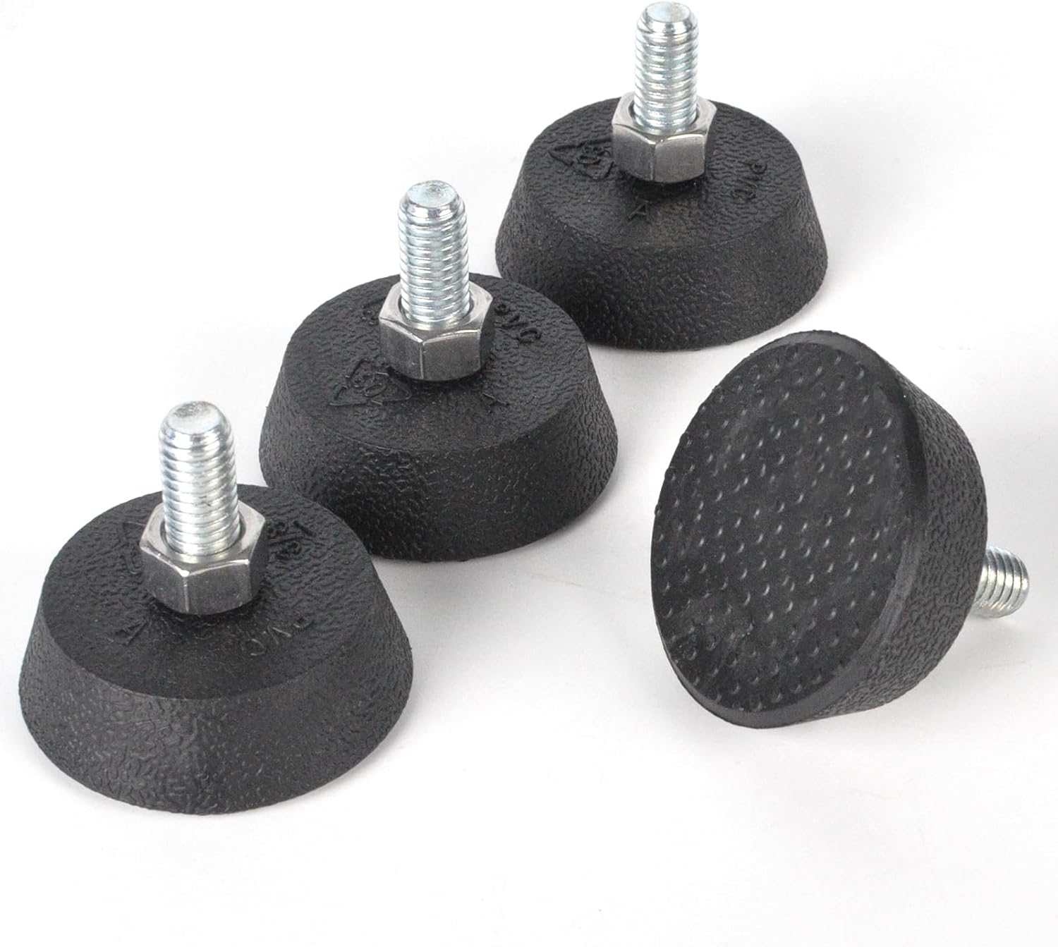 (4 Pack Upgrade 3/8" Spin Bike Foot Pads Compatible with Peloton Bike Replacement Parts Non-Slip Shock-Absorbing Leveling Feet with Sound-Proof Rubber for Exercise Bike Leveling