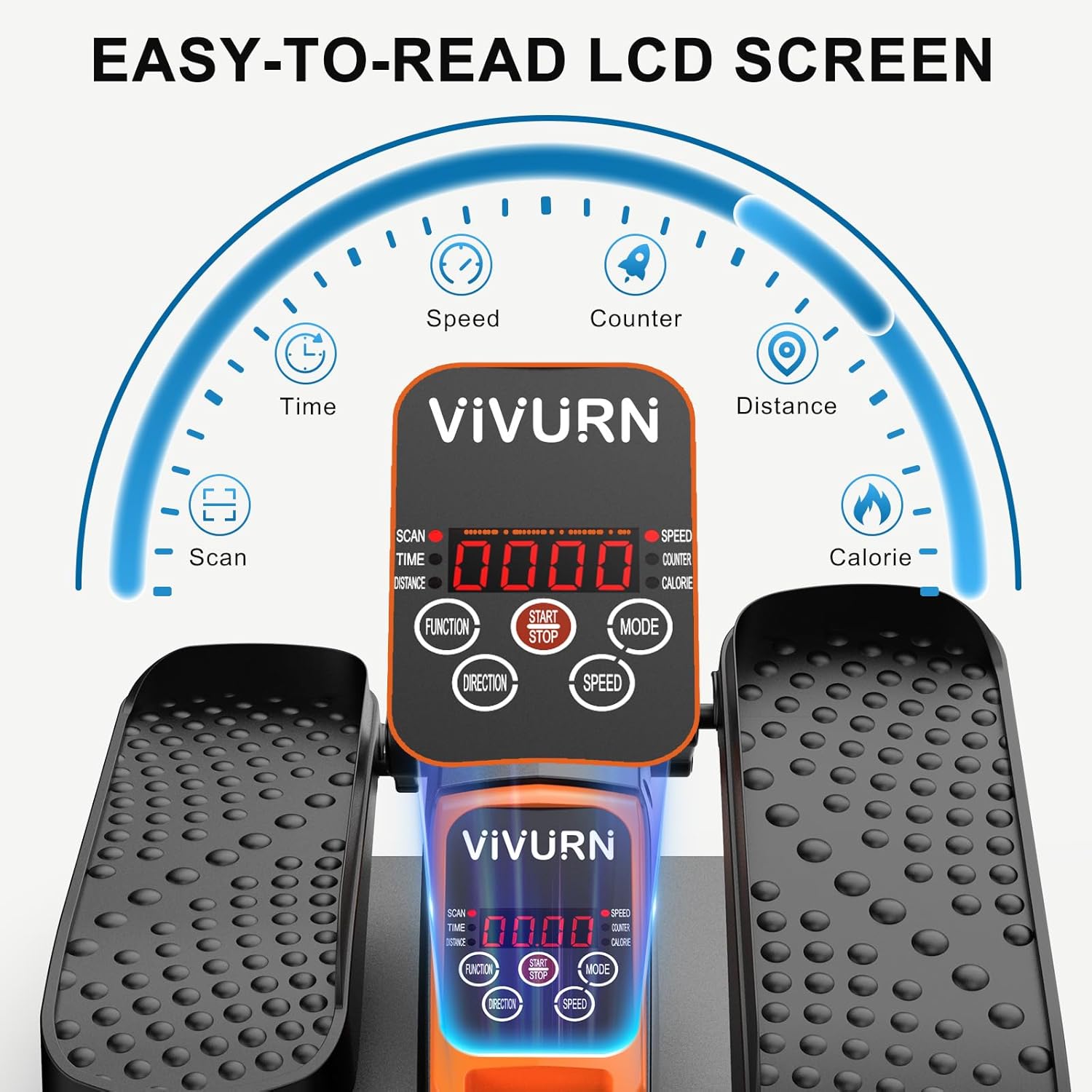 VIVURN-018 Under Desk Elliptical 12 Speed 5 Modes Mini Motorized Leg Exerciser While Sitting for Seniors As Seen on TV with Non-Slip Mat Quiet & Portable Electric Pedal Exerciser for Home and Office - Image 4