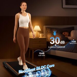 YRUN NeoSilent Walking Pad Under Desk Treadmill for Home with BLDC Core and Extra-Large Belt, App and Remote Control, Portable and Compact for Small Space