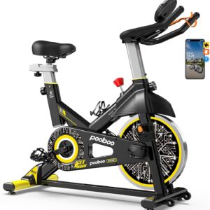 pooboo Exercise Bike, Adjustable Magnetic/Brake Pad Resistance Silent Belt Drive, Indoor Cycling Bike for Home Cardio, Fitness Stationary Bike with 350lbs/300lbs Weight Capacity &Upgraded Version Seat