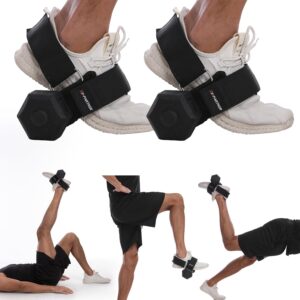 Dumbbell Foot Attachment for Leg Workout, Tibialis Trainer, Adjustable Foot Dumbbell Attachment Straps for Gym Trainer and Beginners（1pc-black)
