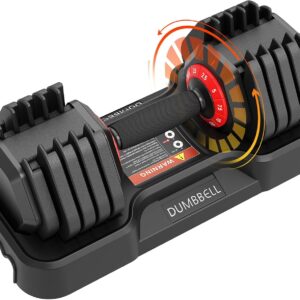 Adjustable Dumbbell Set, 25LBS Free Weights Dumbbells Set, Fast Adjust Dumbbell Weight Set with Anti-Slip Handle and Tray for Home Gym Strength Training Equipment