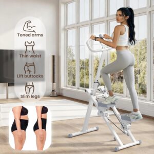 Stair Stepper for Home, Stair Master for Exercise at Home Folding Stair Stepper for Full-Body Workout Compact Stair Climber with Resistance//Phone Holder/Adjustable Handlebar & Pedals