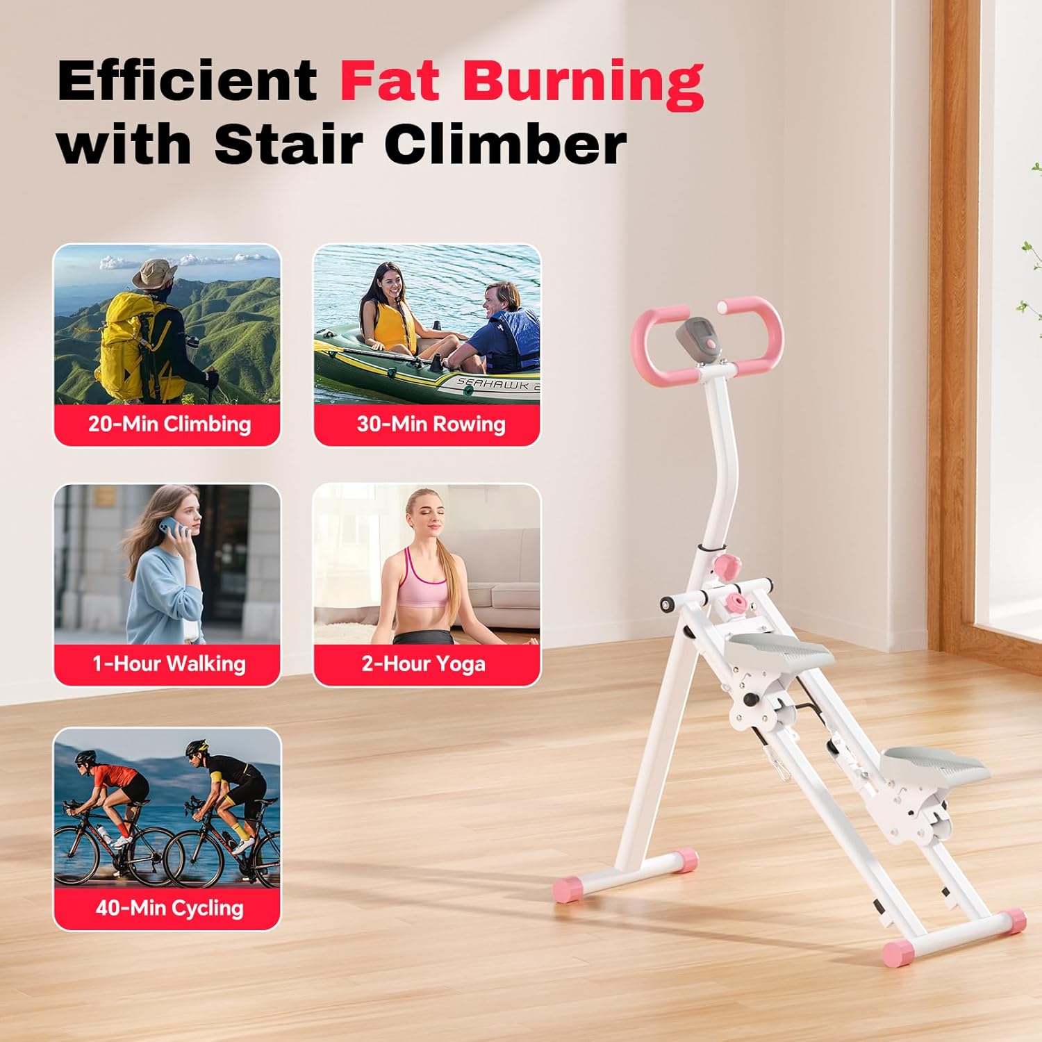 Home Vertical Climber, Full-Body Cardio Machine with Adjustable Handles, Steel Frame & Digital Monitor - Image 3