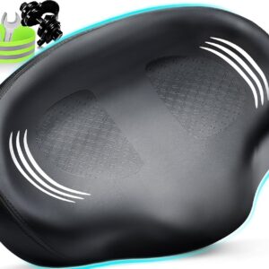 Bike Seat Noseless Wide Bicycle Seat for Women Men, Bike Seats Cushion Comfort for Big Butt, Multiple Fit Saddle for Peloton, Electric, Exercise, Cruiser Bikes