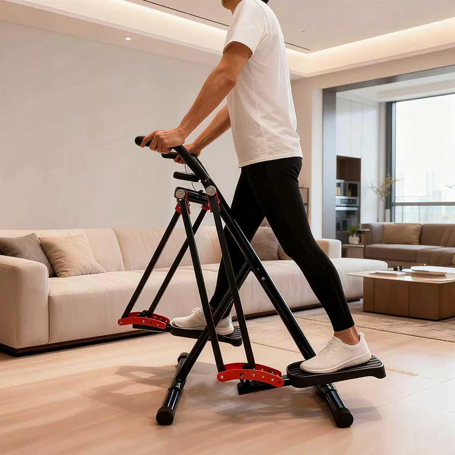 KINMAC Air Walking Elliptical Exercise Machine - Foldable Low-Impact Cardio Trainer with LCD Monitor, Extended Stride & Non-Slip Pedals for Home Gym - Image 8