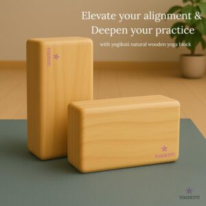 Yogikuti Premium Solid Wooden Yoga Blocks (Set of 2) – Eco-Friendly, Sturdy, Versatile Props for Yoga Practice and Stretching