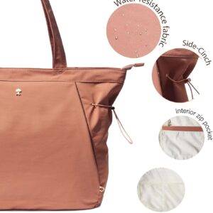 ESVAN Yoga Tote Bag for Women Shoulder Bags Drawstring for Office Workout Travel Carryall Pilates Gym and Beach