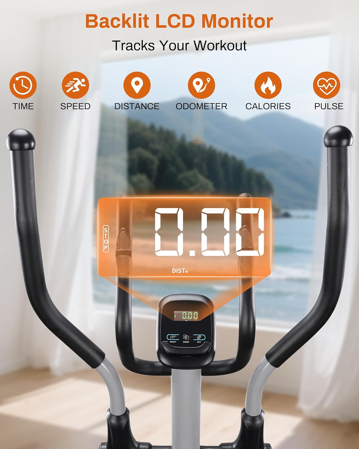 ECHANFIT Elliptical Exercise Machine, Hyper-Quiet Magnetic Elliptical Machine for Home, Elliptical Training Machines with 16 Resistance Levels, App Bluetooth, Backlit LCD Monitor, Pulse Sensor - Image 4