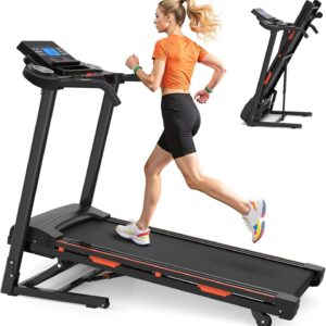 8.5 MPH Treadmills with 15% Auto Incline, 3.25 HP Walking Pad Treadmill with Handle Bar, 400 lbs Capacity, Folding Running Machine for Home with Digital LED Display & App