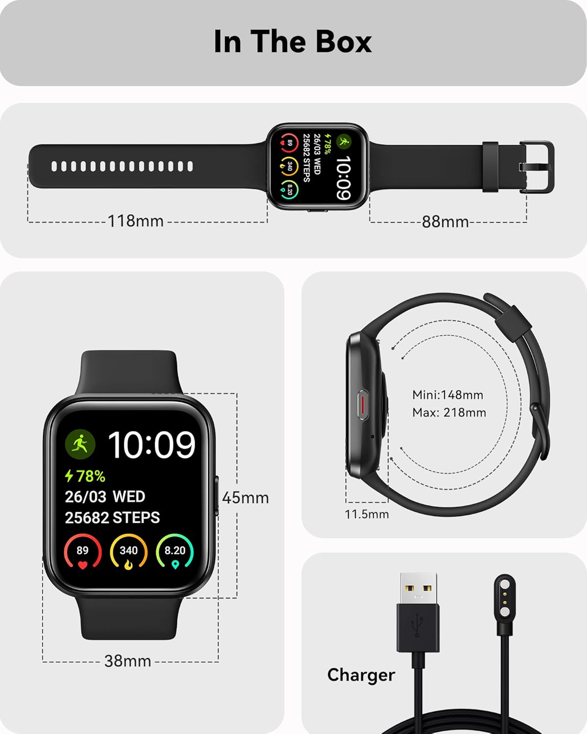 ENOMIR Smart Watch for Men Women(Answer/Make Call), Alexa Built-in,Fitness with Heart Rate SpO2 Sleep Monitor 100 Sports 5ATM Waterproof Activity Trackers and iOS&Android Phones, Black - Image 7