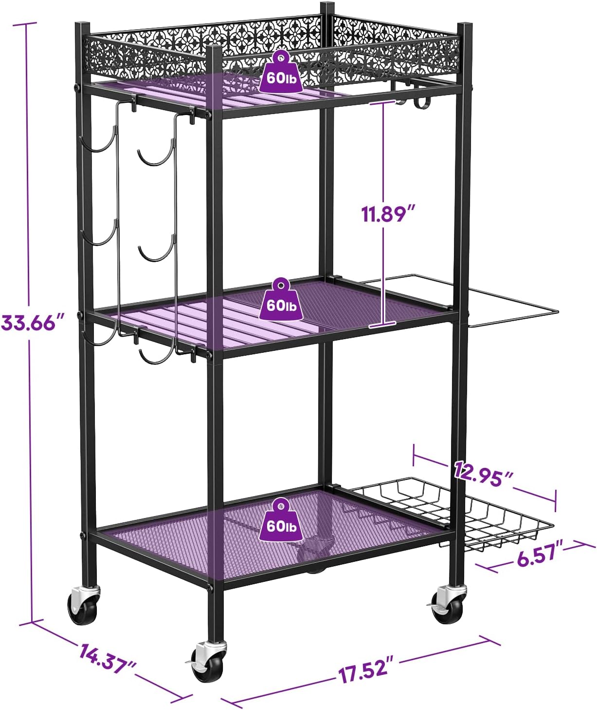 Yoga Mat Storage Rack, Home Gym Storage Rack, VOPEAK Workout Storage for Yoga Mat, Foam Roller, Gym Organizer Gym Equipment Storage for Home Exercise and Fitness Gear - Image 5