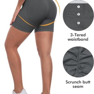 ATHVOTAR Workout Gym Shorts Women, High Waisted Seamless Butt Lifting Scrunch Butt Sports Shorts