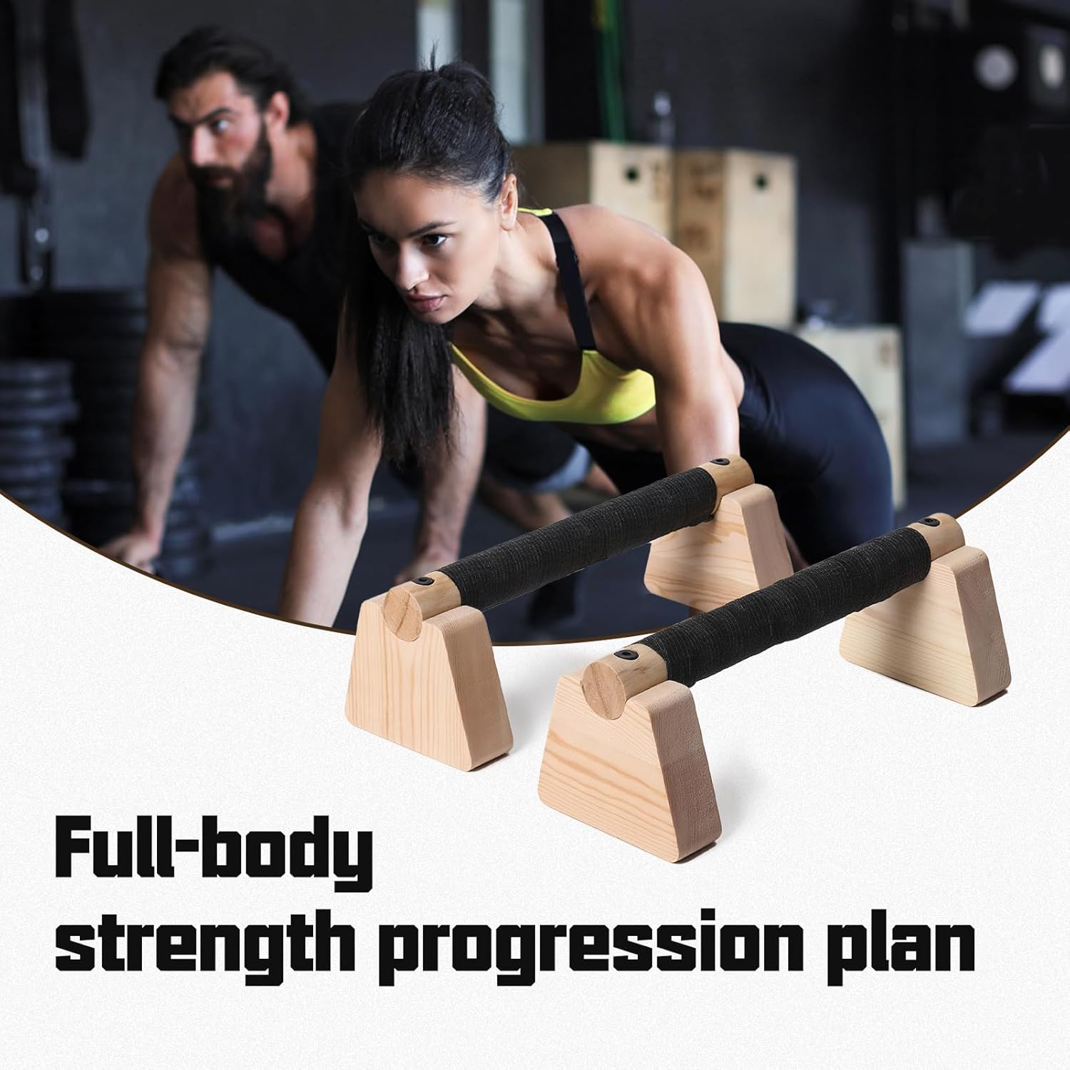 1 Pair Wooden Push Up Bar,For Home Parallettes Bars,Calisthenics Bars,For Fitness Handstand Training, Push-up Handles. - Image 4