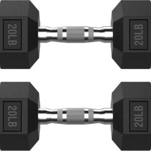 Hex Dumbbell Set 2.5-400 lb, Rubber Encased Exercise & Fitness Dumbbells, Weights Dumbbells Set of 2, Hand Weight for Strength Training