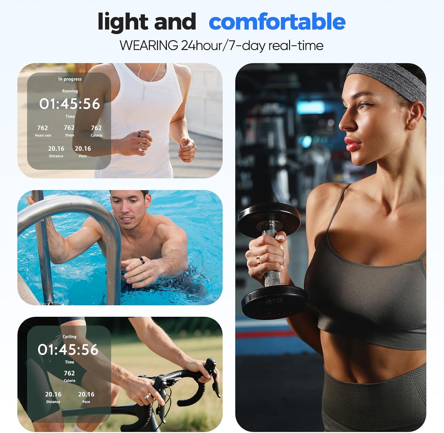 Smart Ring with Sleep Apnea Monitoring, No APP Subscription, 10-Day Battery Life, Stress/Heart Rate/Women's Health Tracker, Android & iOS Compatible (Black, 8) - Image 6