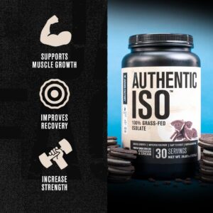 Jacked Factory Authentic ISO Whey Protein Isolate Powder – Low Carb, Non-GMO Muscle Building Protein w/No Fillers, Post Workout Recovery – 30 Servings, Cookies & Cream