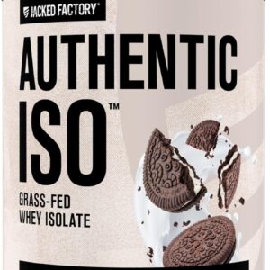 Jacked Factory Authentic ISO Whey Protein Isolate Powder – Low Carb, Non-GMO Muscle Building Protein w/No Fillers, Post Workout Recovery – 30 Servings, Cookies & Cream