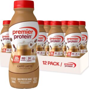 Premier Protein Shake, Café Latte, 30g Protein, No Added Sugar, 24 Vitamins & Minerals to Support Immune Health, 11.5 fl oz, 12 Pack (Packaging May Vary)