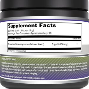 Amazing Formulas Micronized Creatine Monohydrate Powder Supplement | 5000 mg Per Serving | Ideal Pre & Post Workout Supplement | Made in USA (1 LB, Unflavored)
