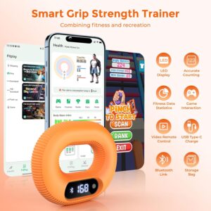 Smart Silicone Grip Strength Trainer, Forearm Strengthener with Data Monitoring, Supports Game Interactions and App Control, Hand Exercisers for Strength,Stress Relief and Rehabilitation