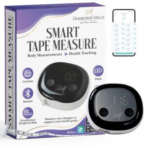 Diamond Hills Rechargeable Smart Body Tape Measure, Measuring Tape for Weight Loss, 60in/150cm, Bluetooth Body Measurement with App, Fitness Measurement Device for Muscle Gain, Waist