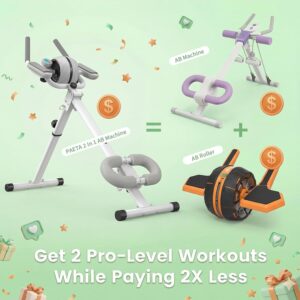 PAETA Ab Machine, Ab Workout Equipment for Home Gym, Ab Trainer Machine for Abs Workout, Foldable, Knee Protection, Strength Training Exercise Equipment for Body Shaping