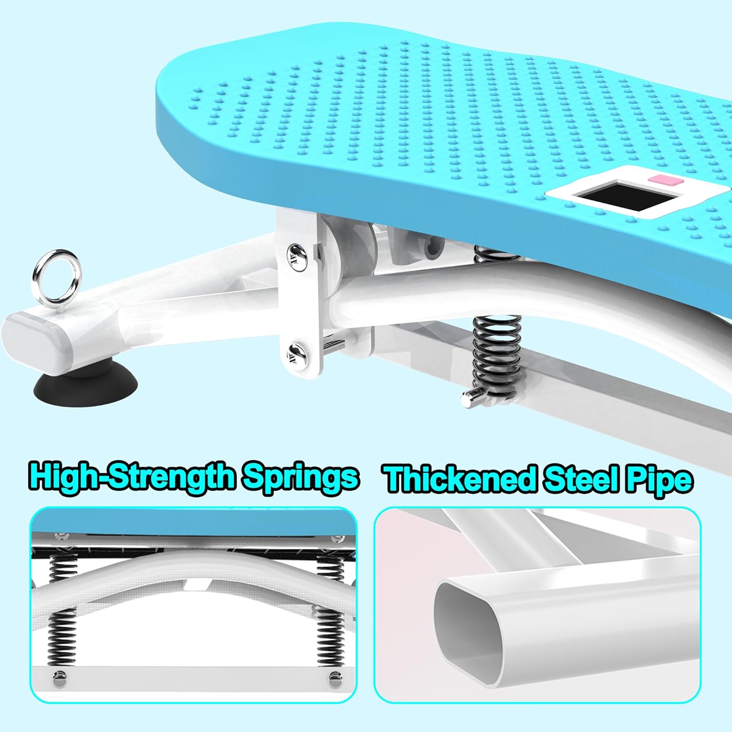KINMAC Indoor Ski Simulator with Resistance Bands - Balance Board Home Gym Sliding Machine for Full-Body Cardio, Non-Slip Base, Core & Leg Workout Trainer - Image 5