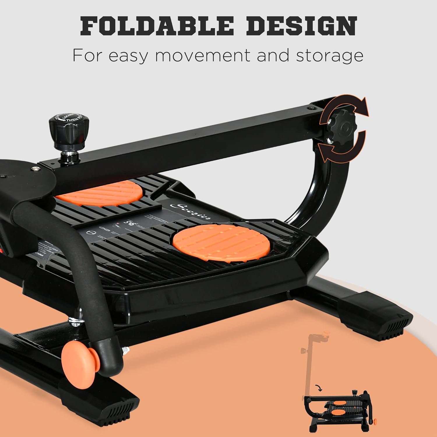 Soozier Foldable Ab Twister Board for Waist Trimming with Screen Showing Time, Calories, Ab Workout Equipment for Women and Men, Core Fitness Training Ab and Butt Workout Equipment - Image 6
