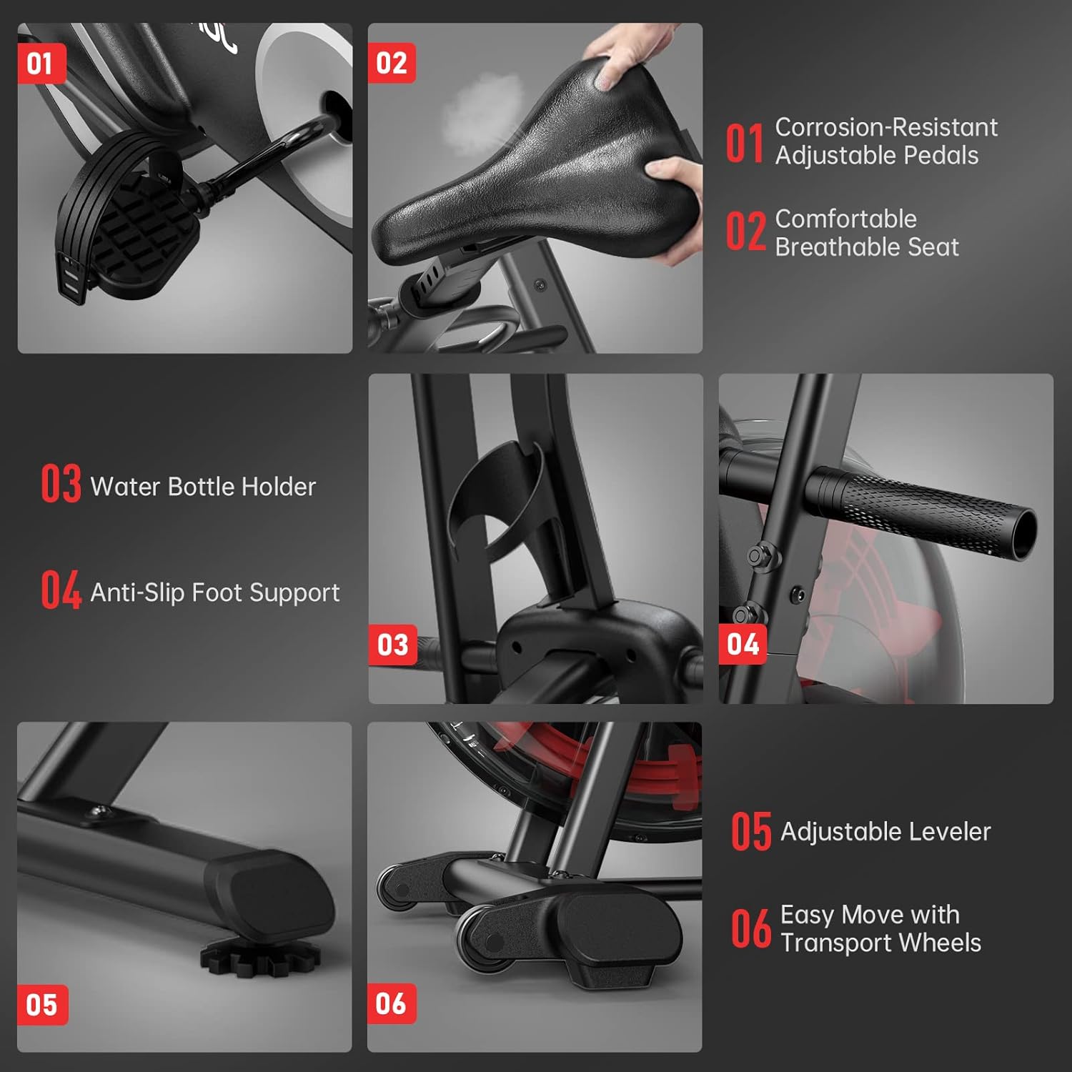 JOROTO XR5 Exercise Bike,Assault Bike,Stationary Upright Indoor Cycling Bike with Dual Acction Handlebars,Recumbent Cross Trainer and Elliptical Exercise Machine Support Bluetooth & Heart Rate - Image 7