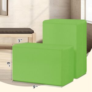 Yoga Block, EVA Foam Yoga Blocks 2 Pack, High Density & Non Slip Dance Blocks for Stretching and Toning, Fitness Accessories for Stability & Balance