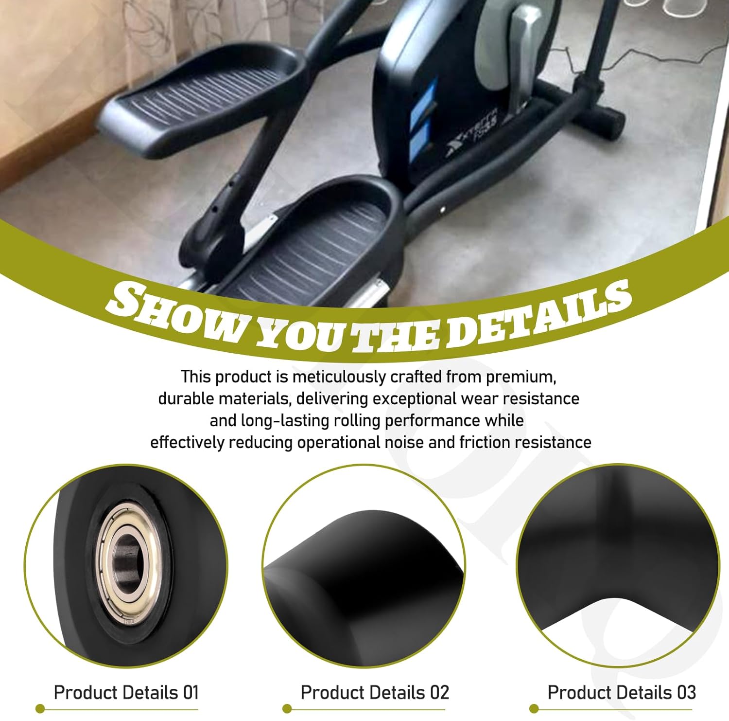 238880 Elliptical Leg Roller Compatible with NordicTrack E7sv - NTEL Series, Gold's Gym 510, HealthRider 8.5ex, Proform 20.0 , Prespective XP 160 Series, Freespirit 160, ReebokRL 10.0 Cross Trainer - Image 3