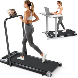 AoraPulse Portable Foldable Treadmills for Home, Small Folding Treadmill for Home Office with 300 LBS Capacity, Walking Running Exercise Electric Compact Treadmill with LED Display