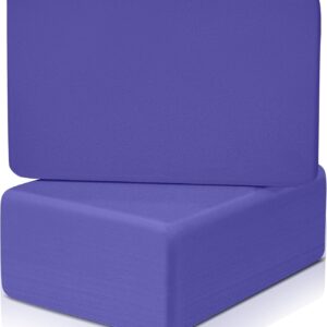 Yoga Blocks 2 Pack, EVA Foam Yoga Block Supportive, Non-Slip Exercise Blocks, Yoga Accessories for Pilates, Meditation, Balance, Stretching and Deep Poses