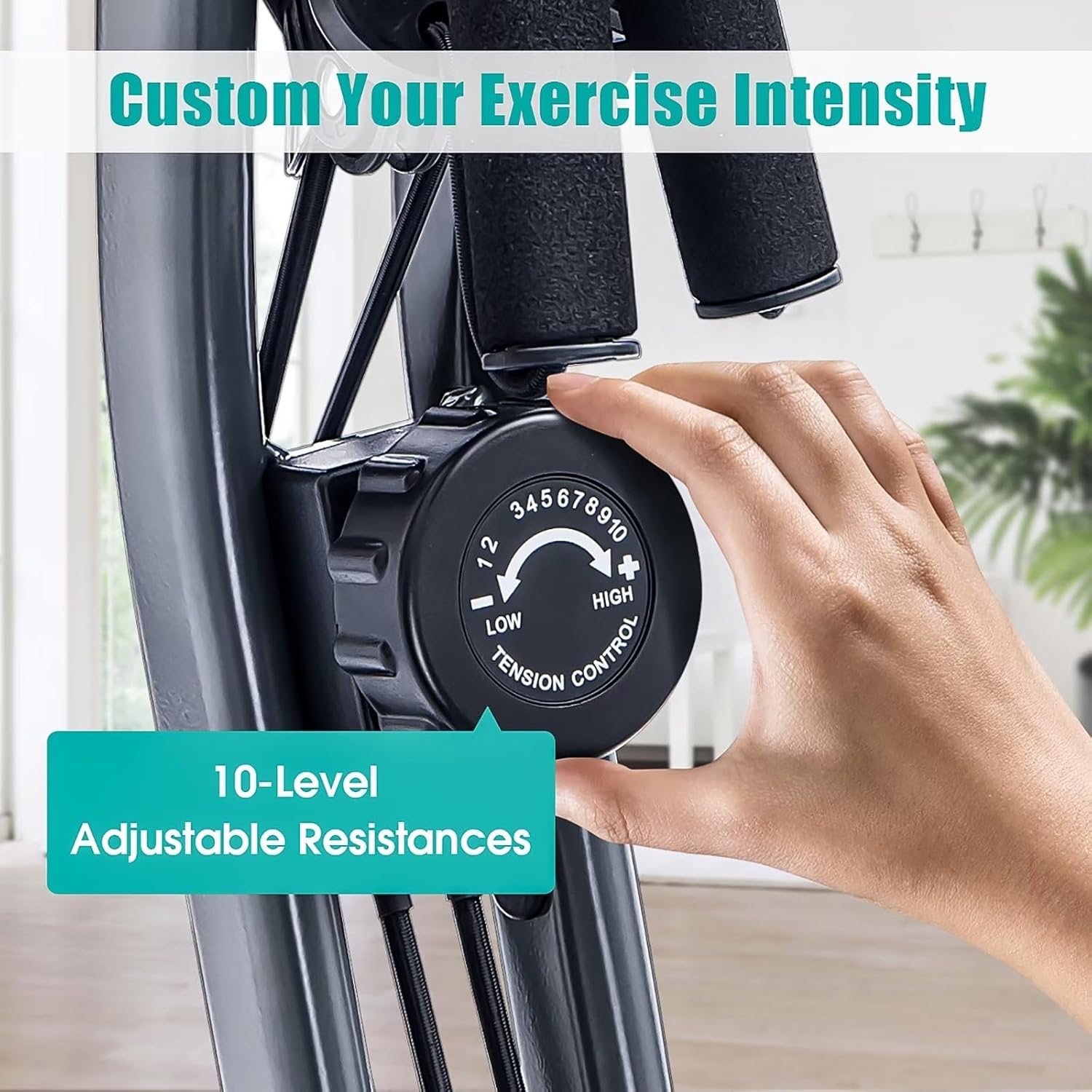 Merax Folding Exercise Bike, Foldable Fitness Stationary Bike Machine, Upright Indoor Cycling Bike, Magnetic X-Bike - Image 4
