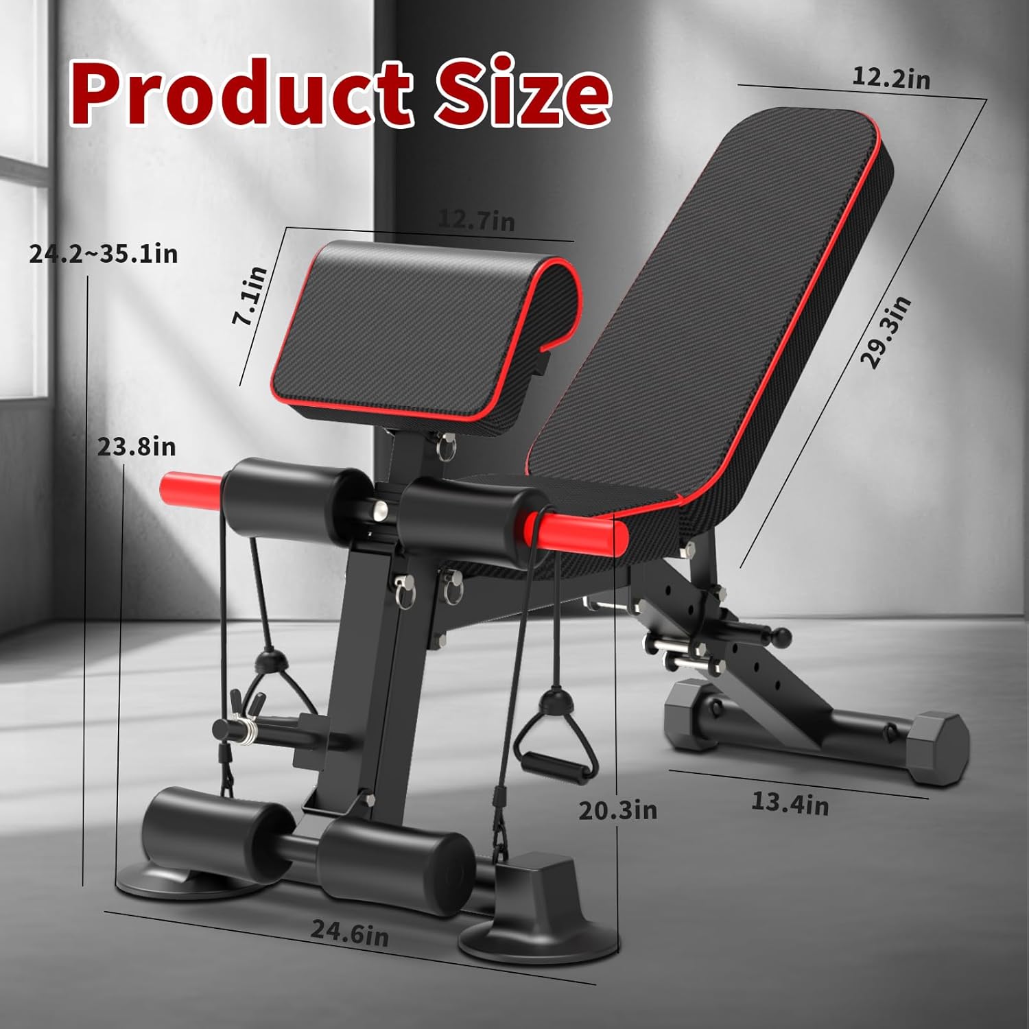 Adjustable Weight Bench,Utility Workout Bench Foldable Incline Decline Benches for Home Gym Full Body Workout,Load 600LBS - Image 5