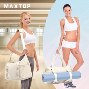 MAXTOP Women’s Gym Yoga Duffle Bag with Shoe Pouch,Multi-Purpose Overnight Travel Bag for Gym,Work, Dance, Sports