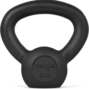 Yes4All Cast Iron Kettlebell, Strength Training Kettlebells 5-80 Lb (5,10,15,20,25,30,35,40,45,50,60,70,80 Lb) for Full Body Workout, Push up, Strength Training – Single & Kettlebell Set of 2 for Men