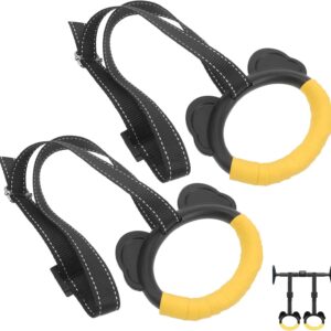 Kids Gymnastic Rings with Adjustable Straps Pull up Olympic Rings for Kid‘s Pull Up Bar Doorway Chin up Bar Strength Training Climbing Dome Outdoor Jungle Gym Hanging Stretching Height Increase
