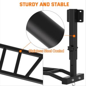 48″ Joist Mounted Pull Up Bar, 600LBS Heavy Duty Multi Grip Ceiling Mount Chin Up Bar, Ceiling Beam for Home Gym/Garage/Basement with 5-Height Adjustable& Round Anchors, Easy to Install