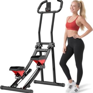 Stair Stepper for Home Gym, Folding Stair Climber for Full Body Workout with Adjustable Handlebar & Pedals, Compact Vertical Climber Cardio Exercise Machine for Women & Men