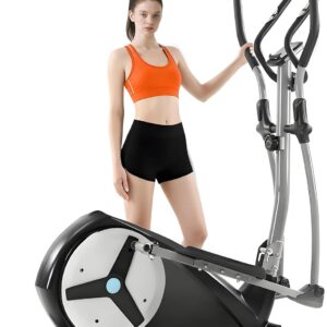 ECHANFIT Elliptical Exercise Machine, Hyper-Quiet Magnetic Elliptical Machine for Home, Elliptical Training Machines with 16 Resistance Levels, App Bluetooth, Backlit LCD Monitor, Pulse Sensor