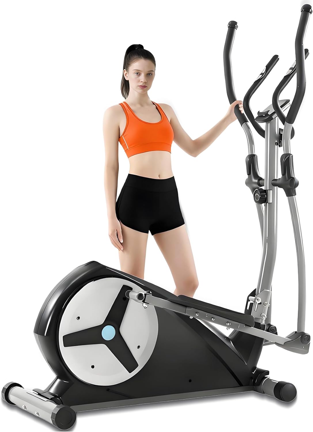 ECHANFIT Elliptical Exercise Machine, Hyper-Quiet Magnetic Elliptical Machine for Home, Elliptical Training Machines with 16 Resistance Levels, App Bluetooth, Backlit LCD Monitor, Pulse Sensor